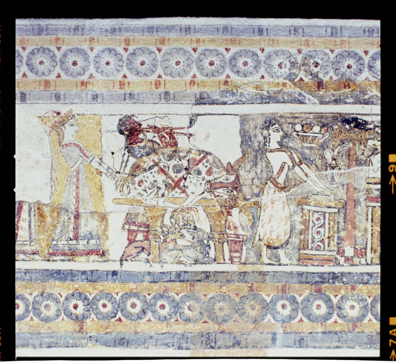 Agia Triada lahitinden hayvan kurbanı, Minos, MÖ 1400 dolayları (kireçtaşı üzerinde fresk) by Unknown