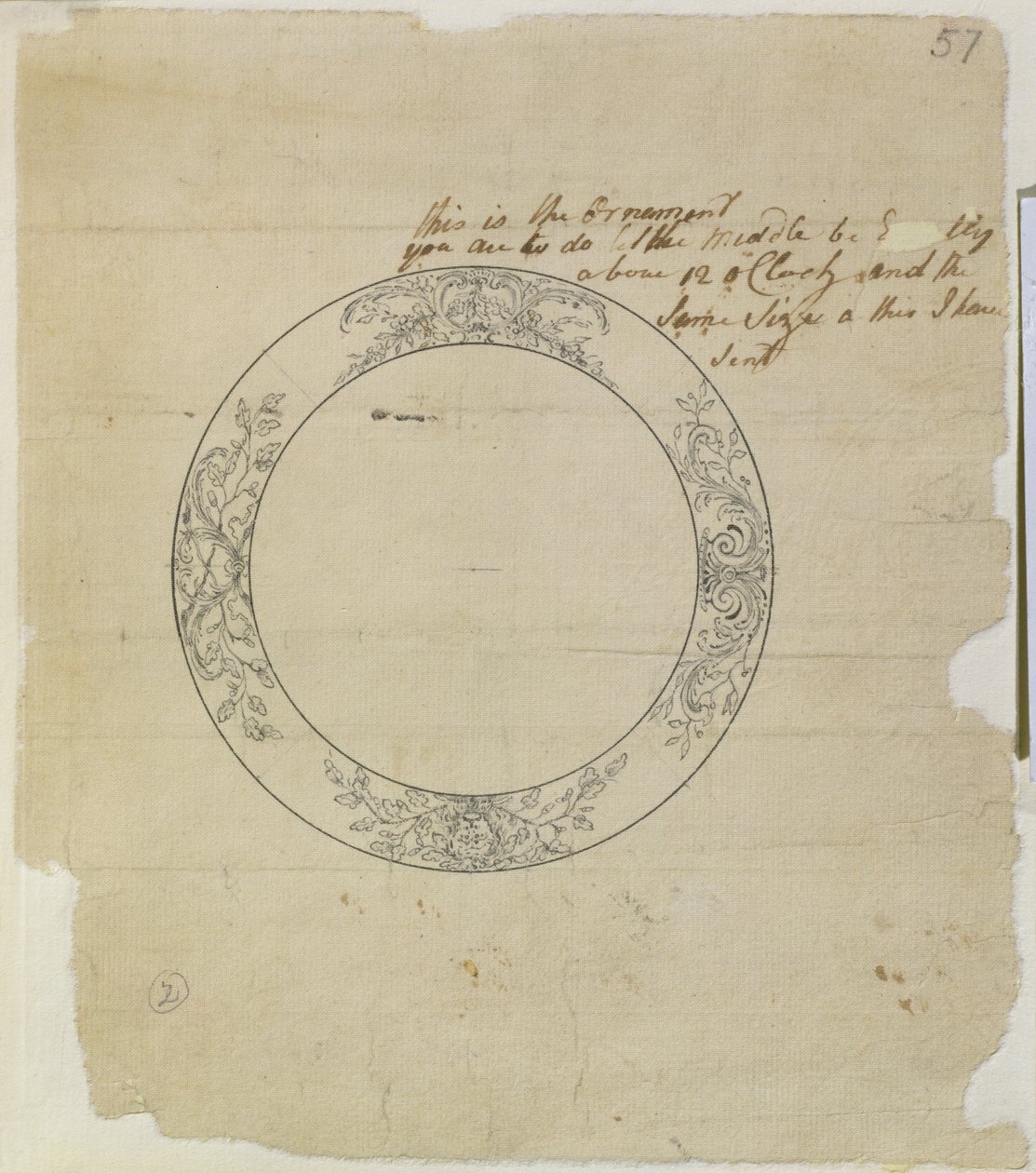 John Harrison (1693-1776) ve oğlu William (c.1726-72) tarafından derlenen mekanik notlar ve çizimlerden büyük bir emaye saat kadranı için tasarım by Unknown