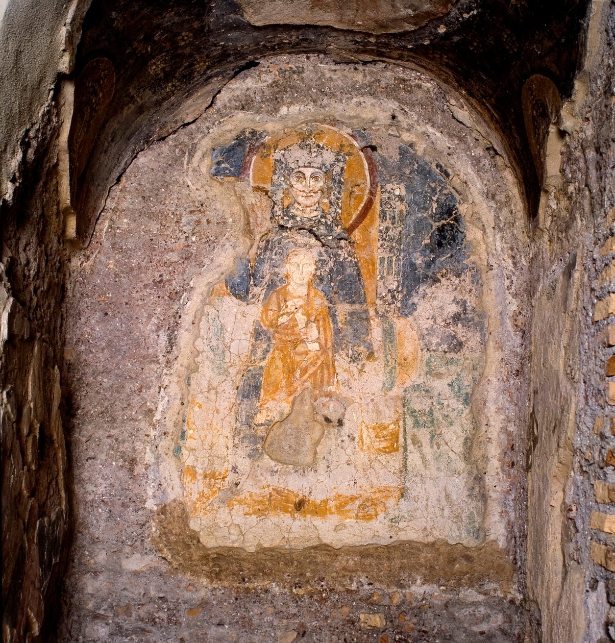 4. yüzyıl yeraltı bazilikasında fresk by Unknown