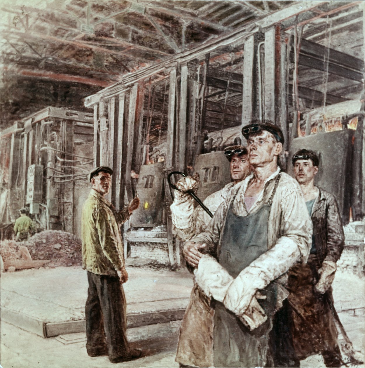 Gussarov, Çekiç ve Orak Çelik Fabrikasının Ünlü Çelik İzabecisi ve Tugayı, G, Gorelov, Sosyal Gerçekçilik. by Unknown