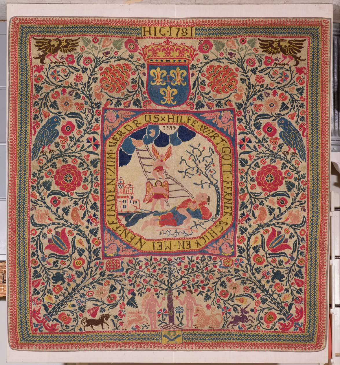 Jacobs rüyasını betimleyen el örgüsü halı, Alsace, 1781 (yün) by Unknown