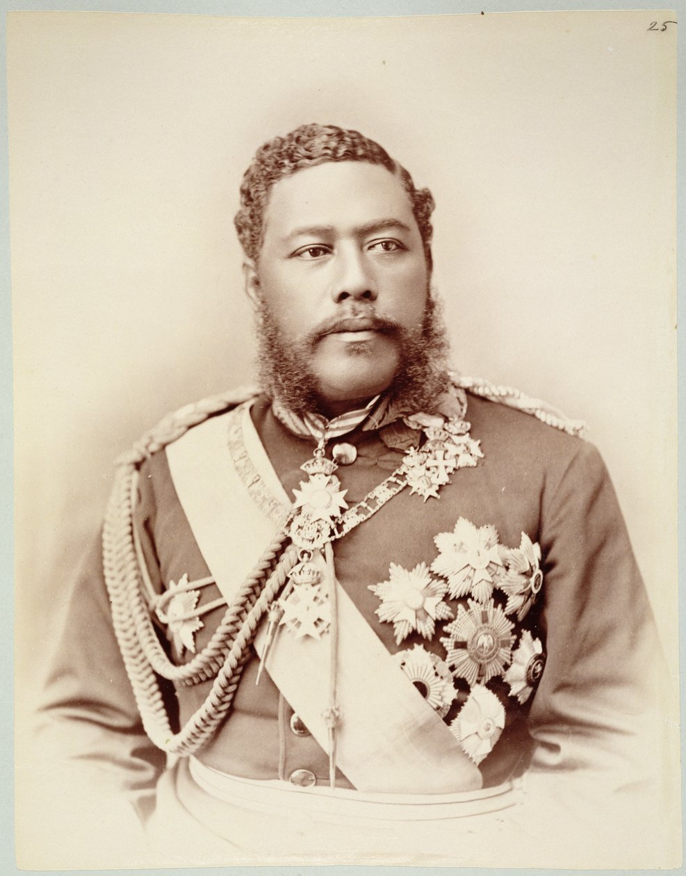 Kral Kalakaua (1836-91), 19. yüzyılın sonları (sepya fotoğrafı) by Unknown