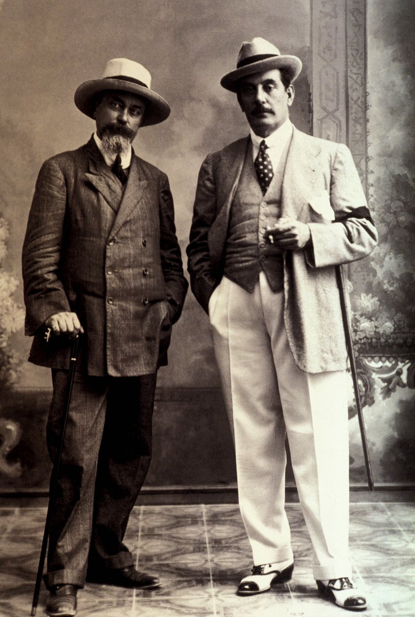 Giacomo Puccini ile Luigi Illica (1858-1924) by Unknown