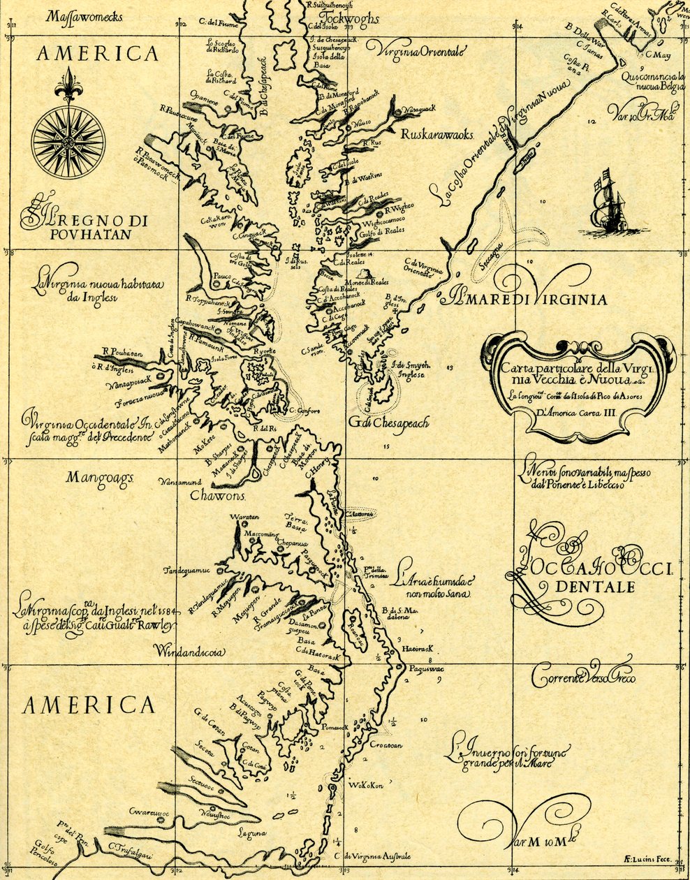Eski ve Yeni Virginia Haritası, 1646-47 by Unknown