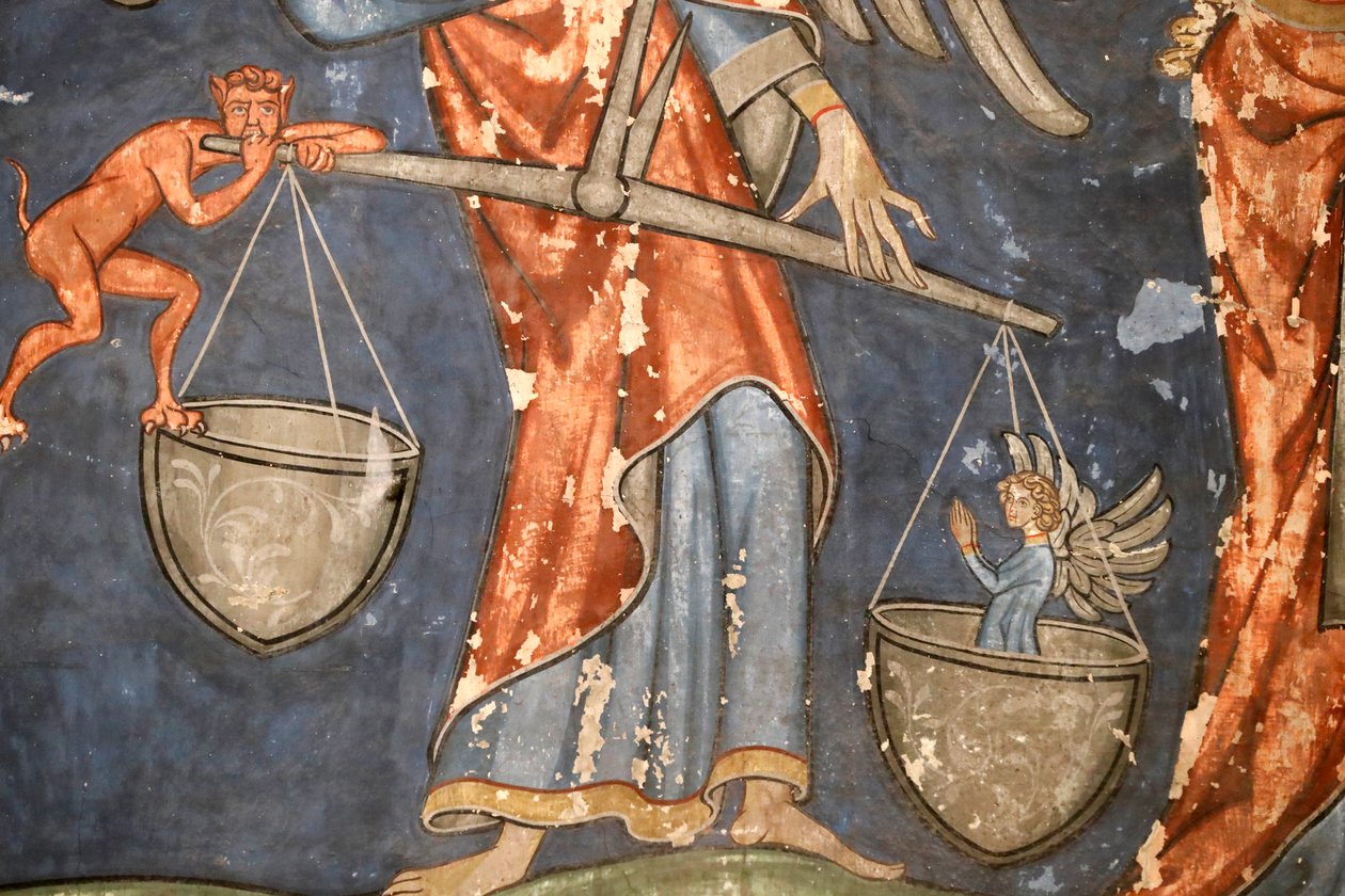 Saint-Pierre-le-Jeune Protestan Kilisesi, Son Yargı Fresk, Strasbourg, Fransa. by Unknown
