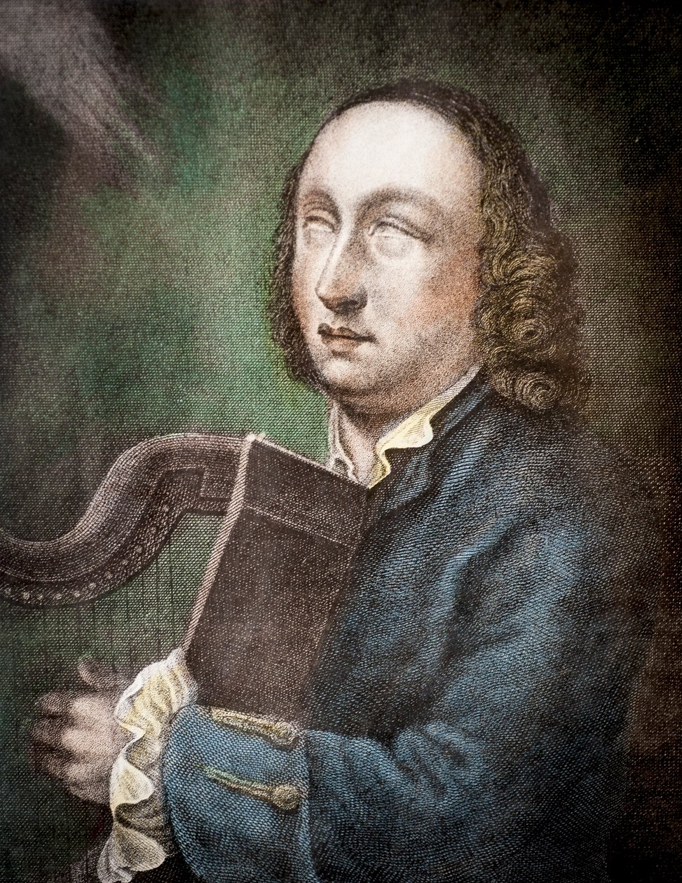 Kör İrlandalı arpçı Turlough O Carolan, Carolan, Toirdhealbhach î Cearbhall? (1670-1738) by Unknown