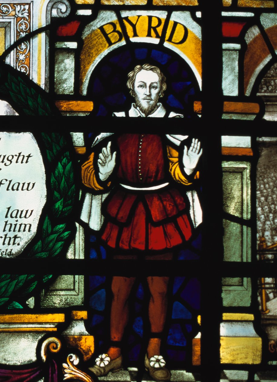 William Byrd (1543-1623)- vitray pencerede İngiliz bestecinin görüntüsü, St Sepulcher Kilisesi, Londra by Unknown