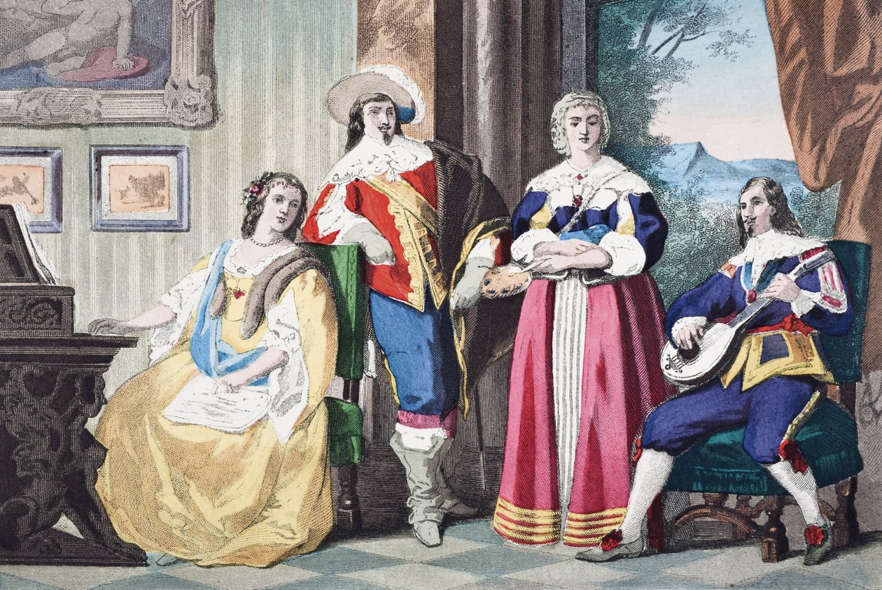 Charles II saltanatı sırasında İngiliz süvari kostümü, c.1670, William Hickman Smith Aubrey (1858-1916) tarafından 