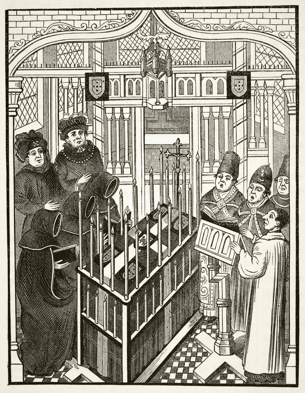 Funeral ceremony for a person of importance in the 15th century, from 