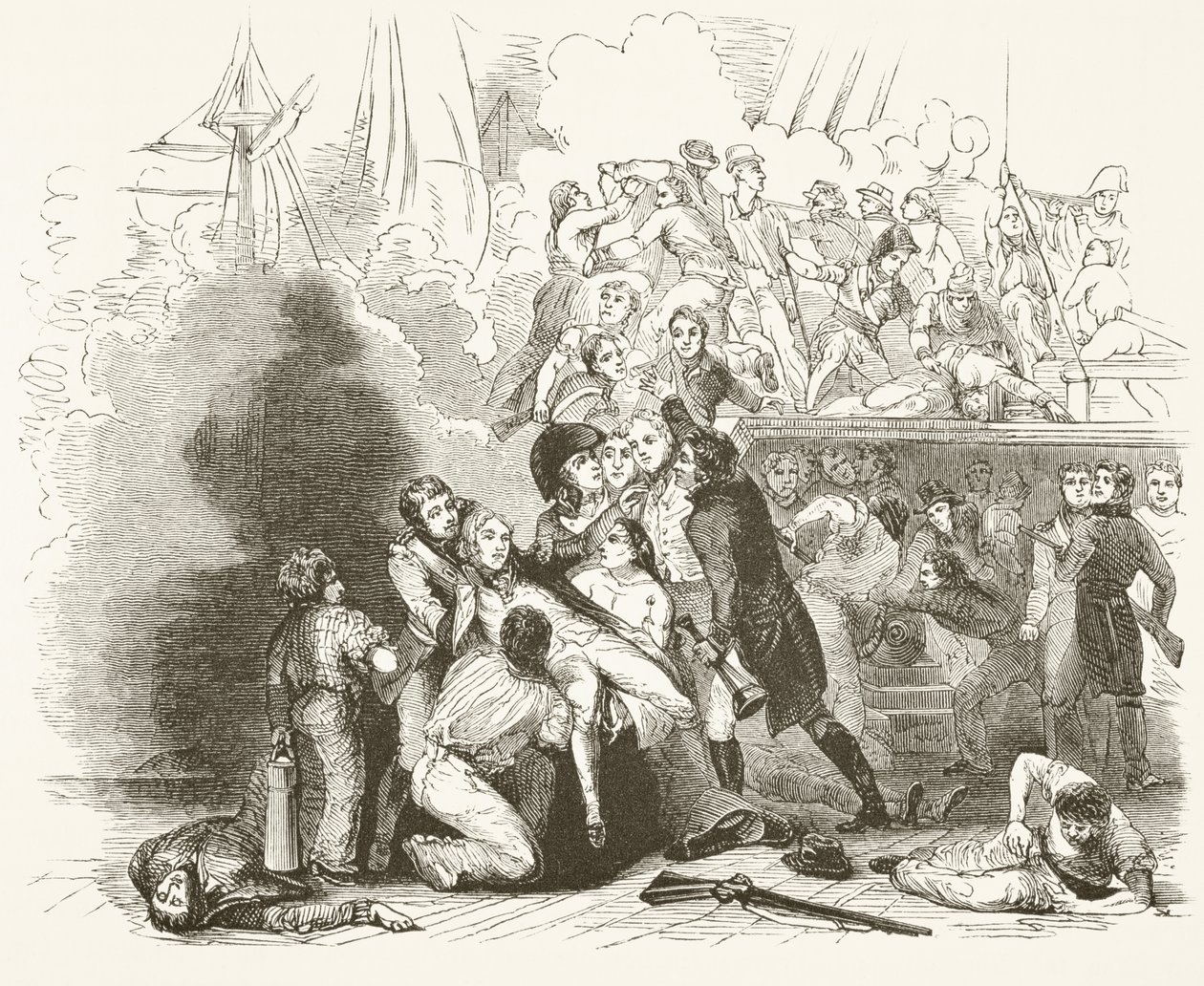The death of Lord Nelson at the Battle of Trafalgar, from 