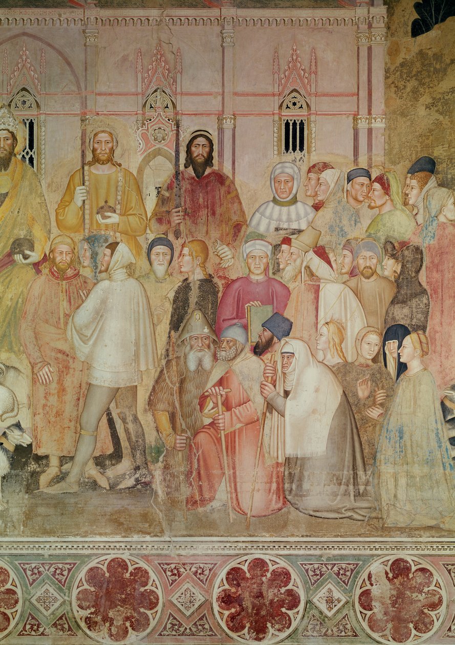 Kilise Militan ve Muzaffer, arka planda Santa Maria del Fiore ile laik yetkililerin sağ kanadının detayı, c.1366-68 (72859 detayı, 31612) by Andrea di Bonaiuto