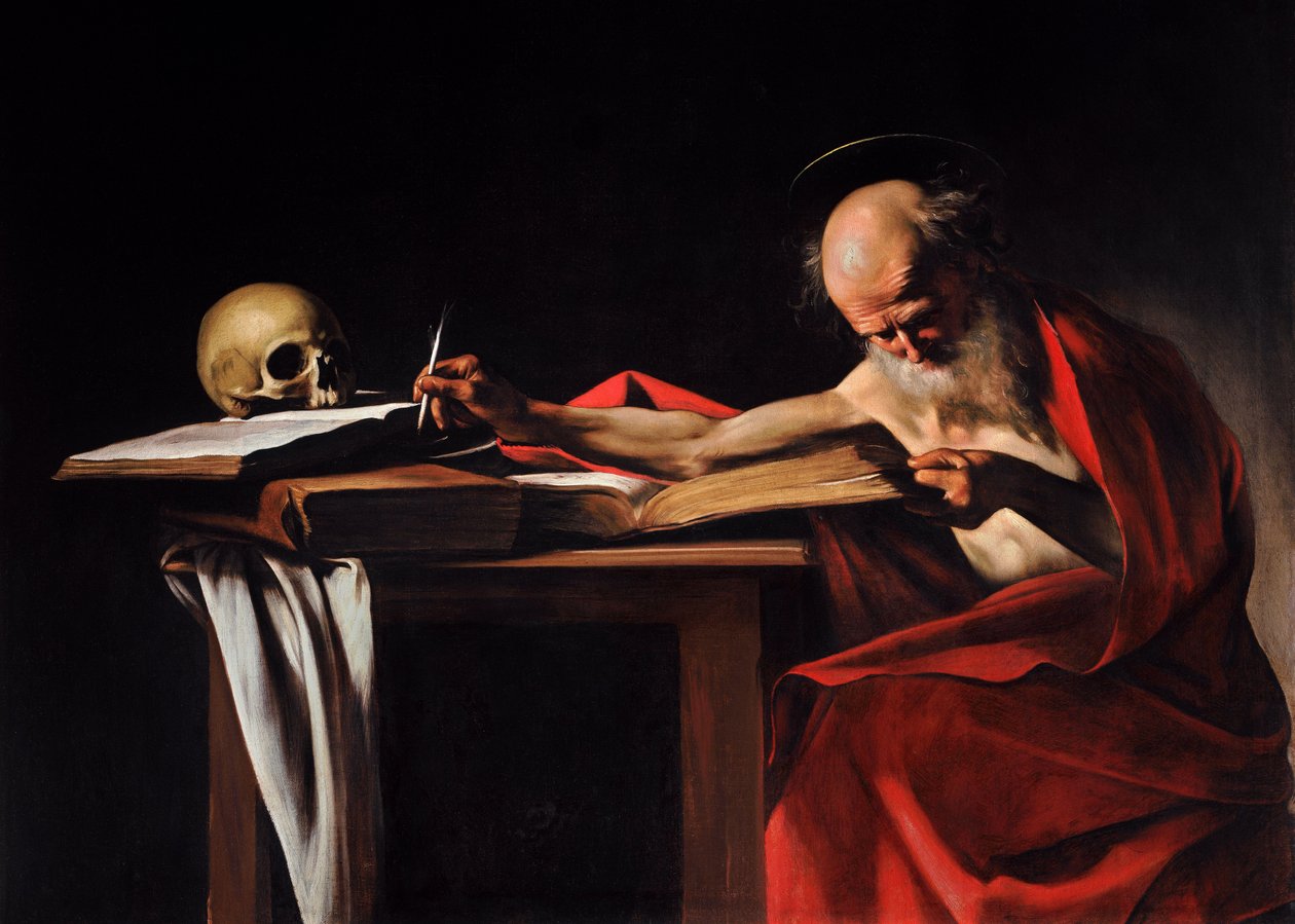 Aziz Jerome yazı by Michelangelo Merisi Caravaggio