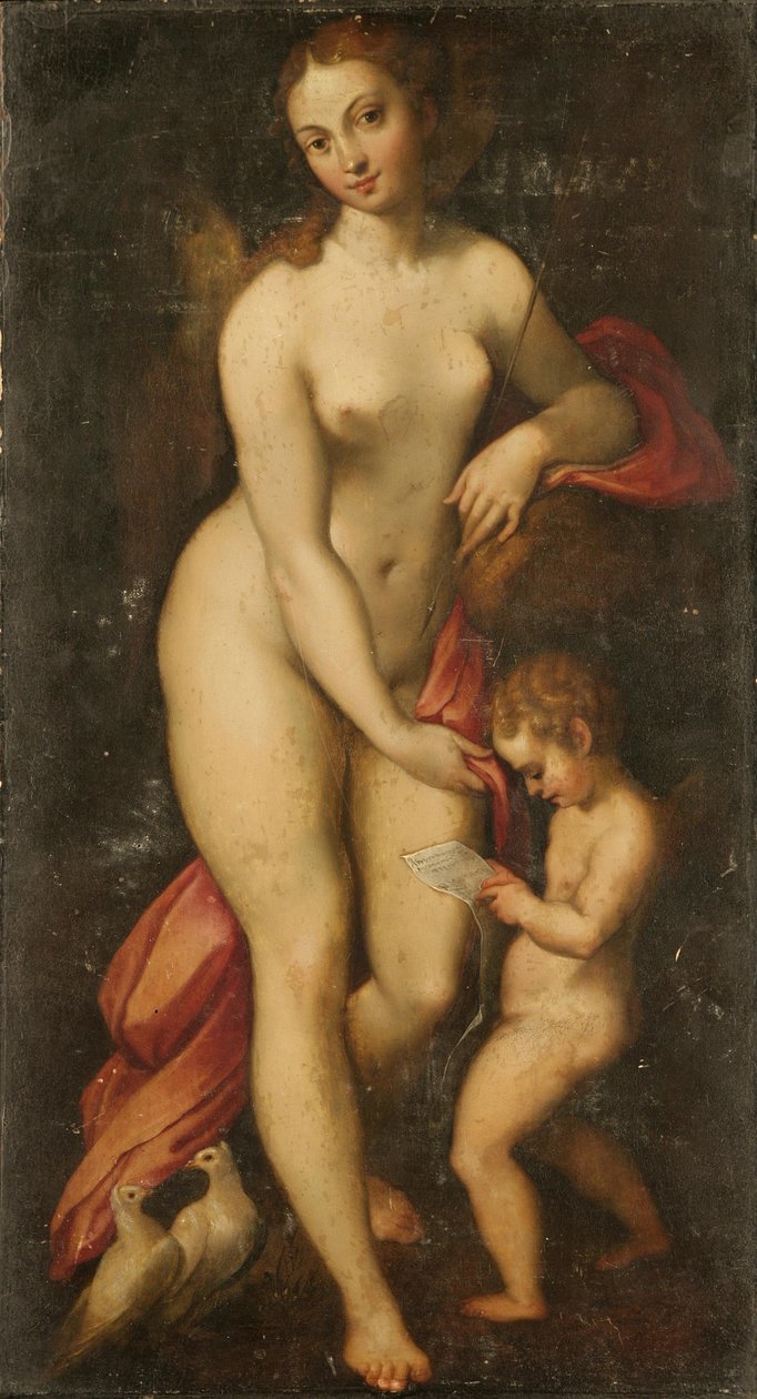 Venüs ve Aşk Tanrısı by Antonio da Correggio
