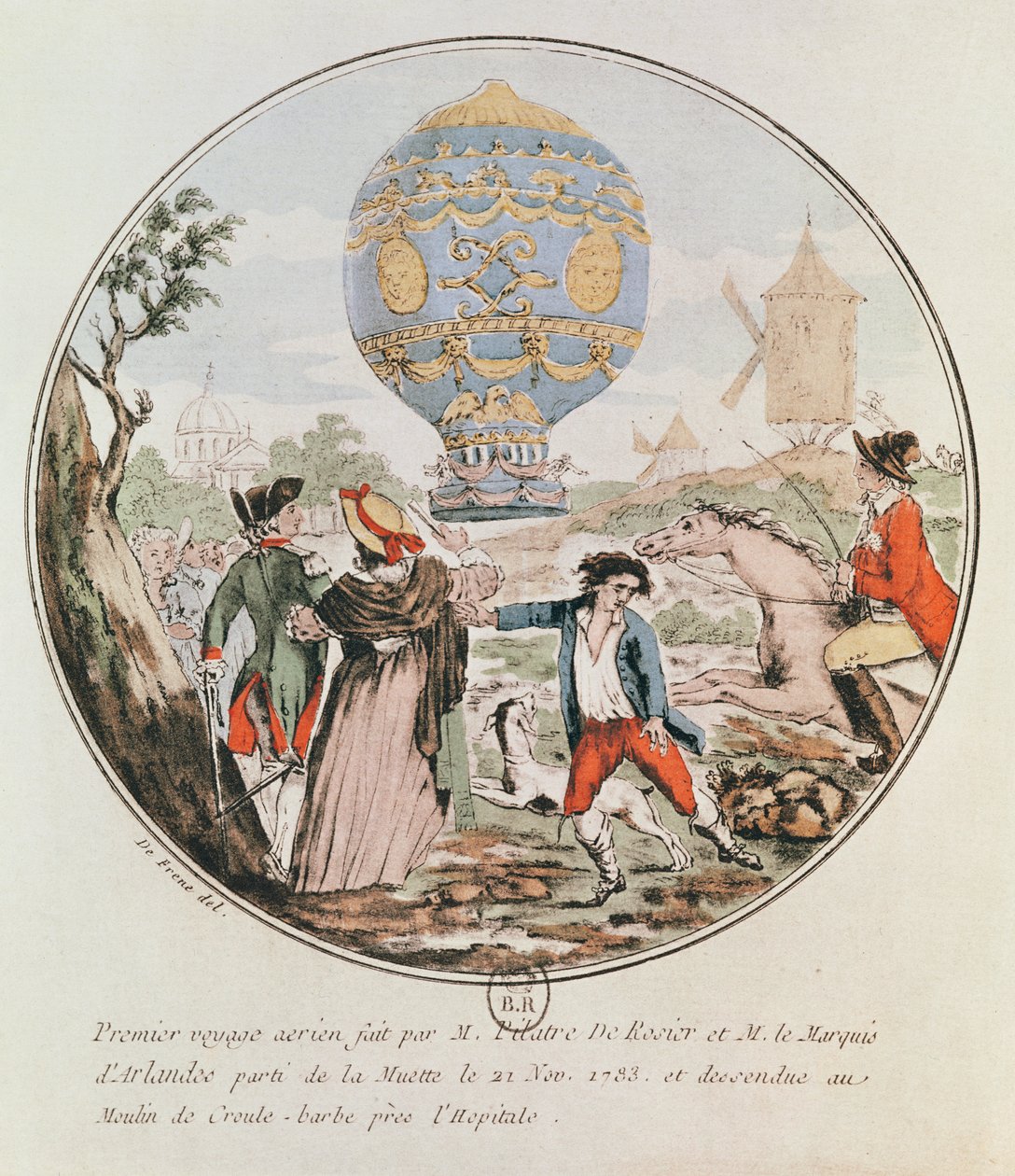 Mösyö Francois Pilatre de Rozier (1754-85) ve Arlandes Markisi (1742-1809) tarafından Muette