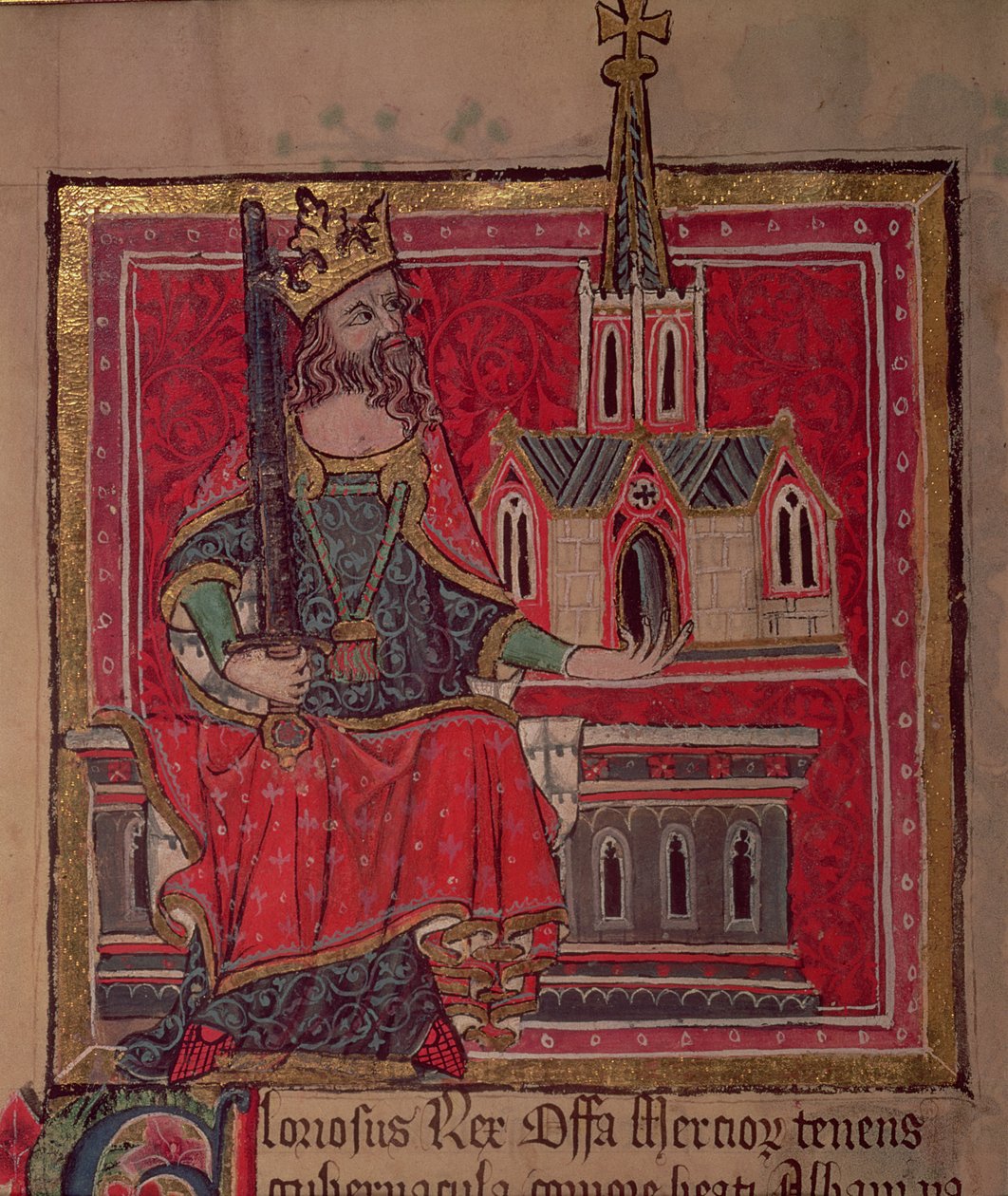 Cott Nero D VIII Offa, Mercia Kralı, St. Albans Manastırı