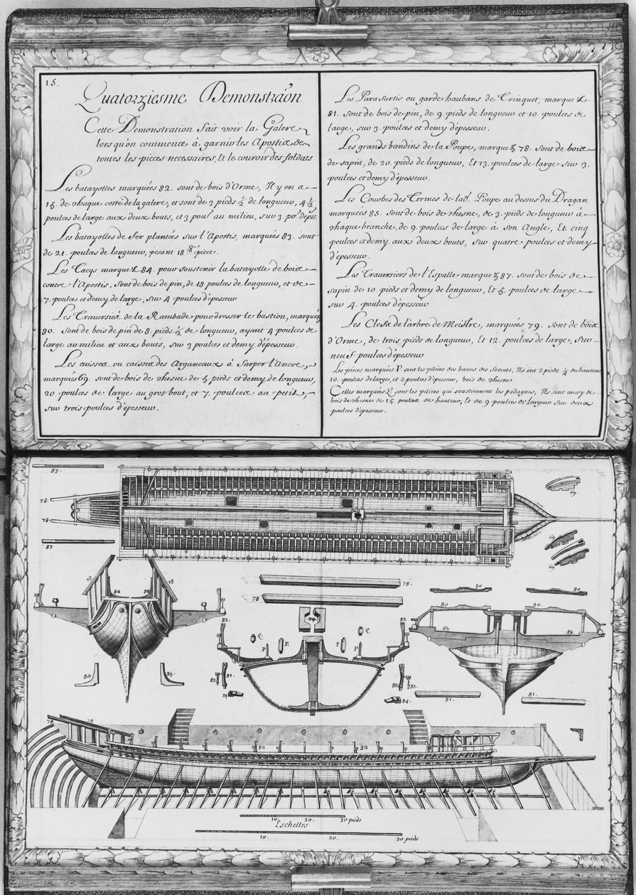 Construction of a galley, fourteenth demonstration, plate 15, illustration from 