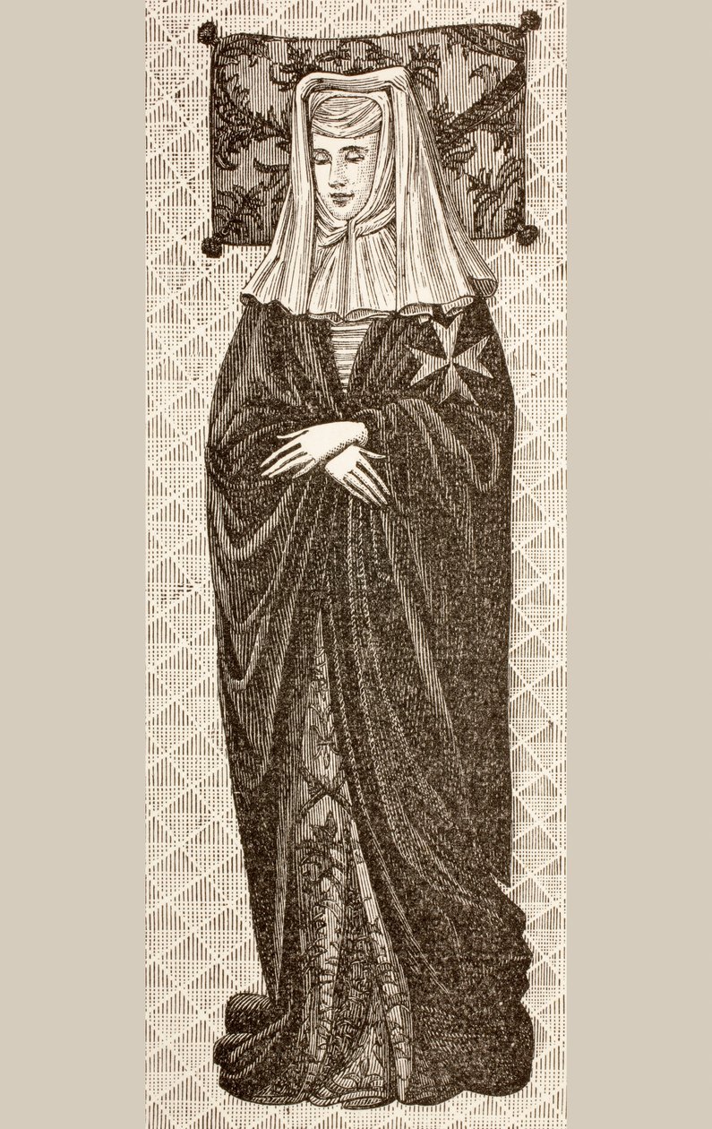 Effigy from the tomb of Beatrix Cornel, Prioress of the Lady Hospitallers of St. John of Jerusalem, from 