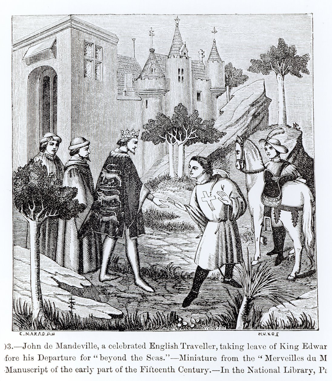John de Mandeville, ayrılmadan önce Kral III. by French School