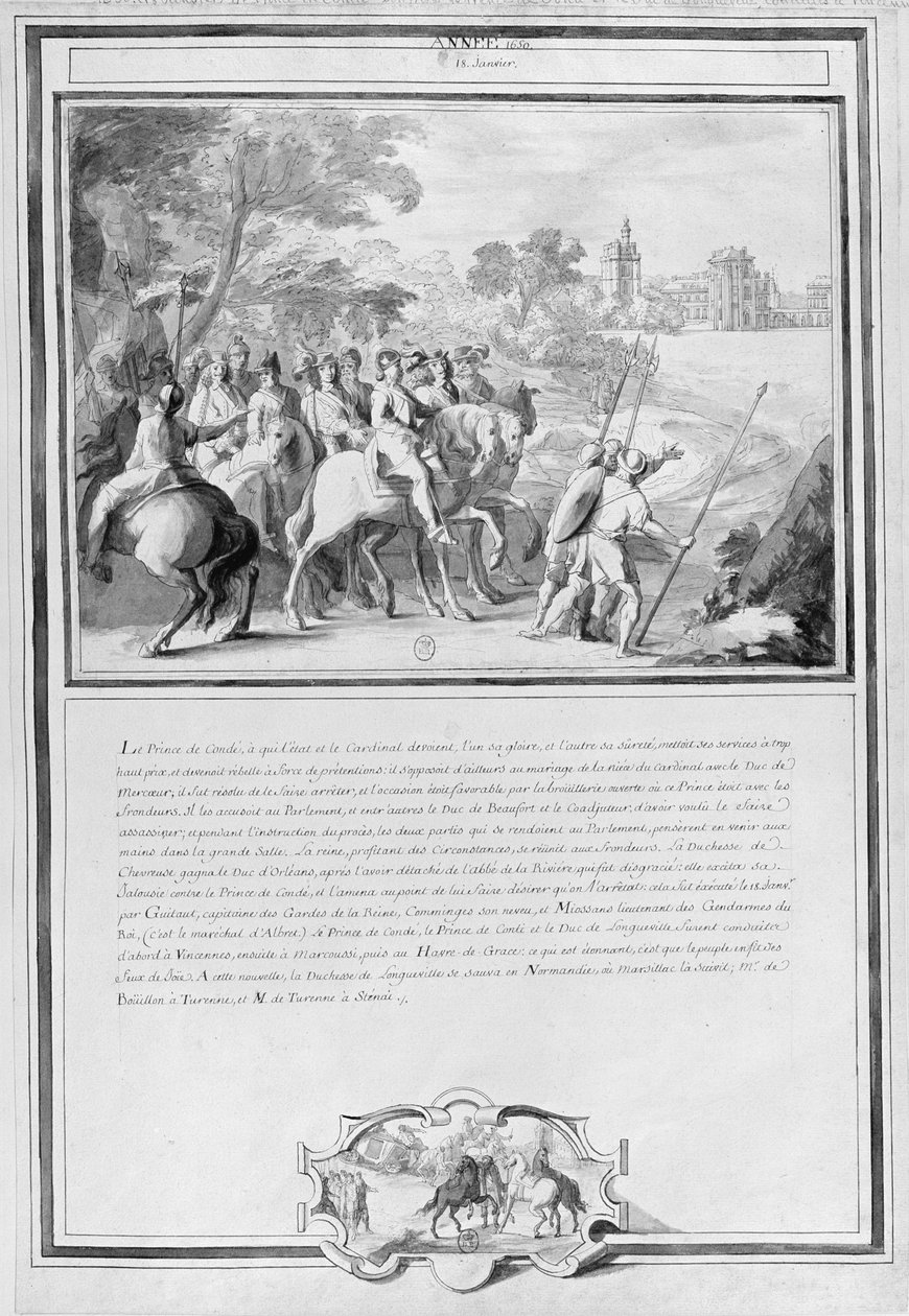Louis II de Bourbon (1621-86) Conde Prensi, Kardeşi Armand de Bourbon ile (1629-66) Conti Prensi ve Henri II de Longueville (1595-1663) Estouteville Dükü Vincennes