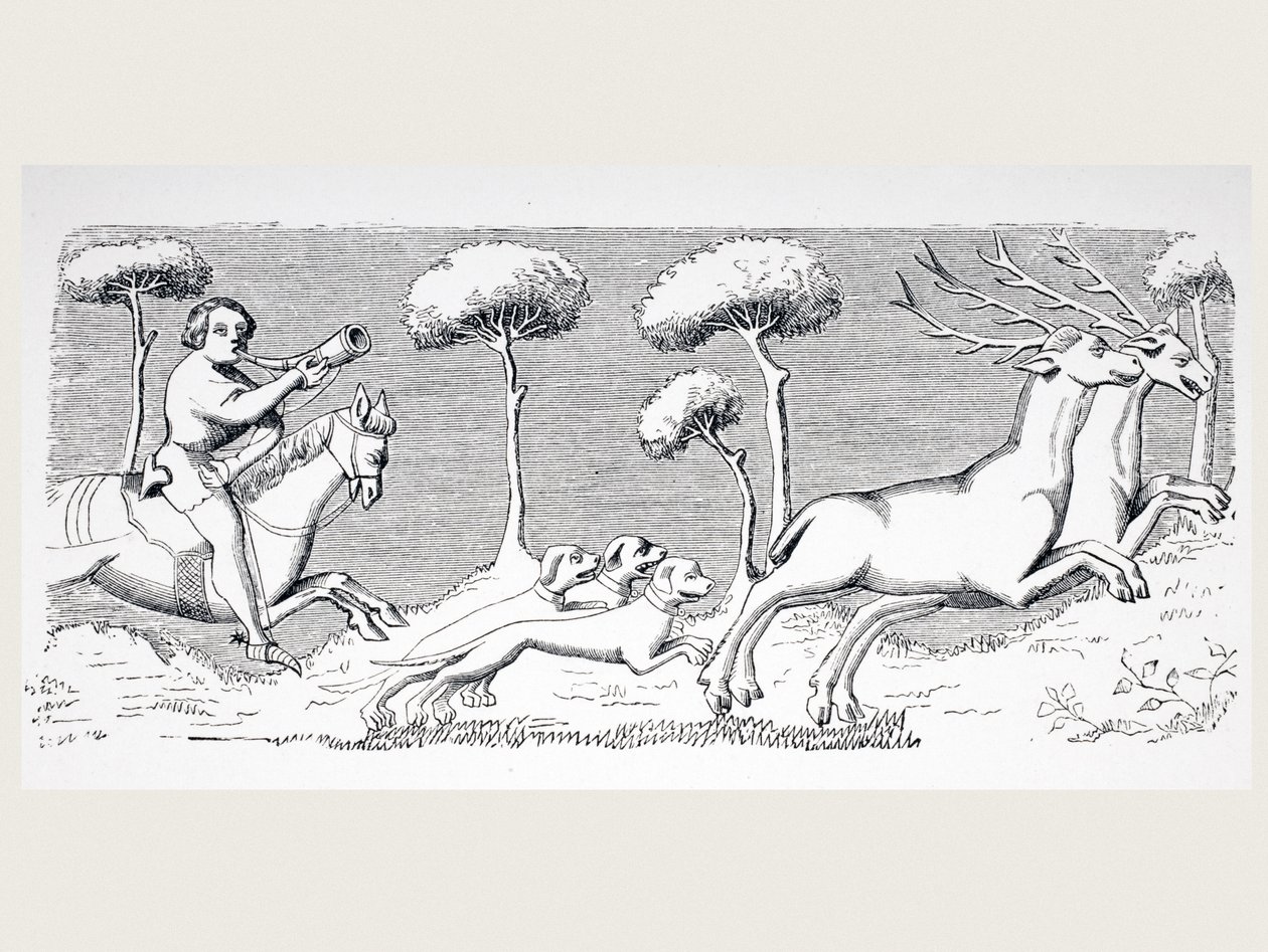 Geyiklerin Doğası ve Görünüşü ve Köpeklerle Nasıl Avlanabilecekleri, 15. yüzyıla ait Phoebus El Yazması