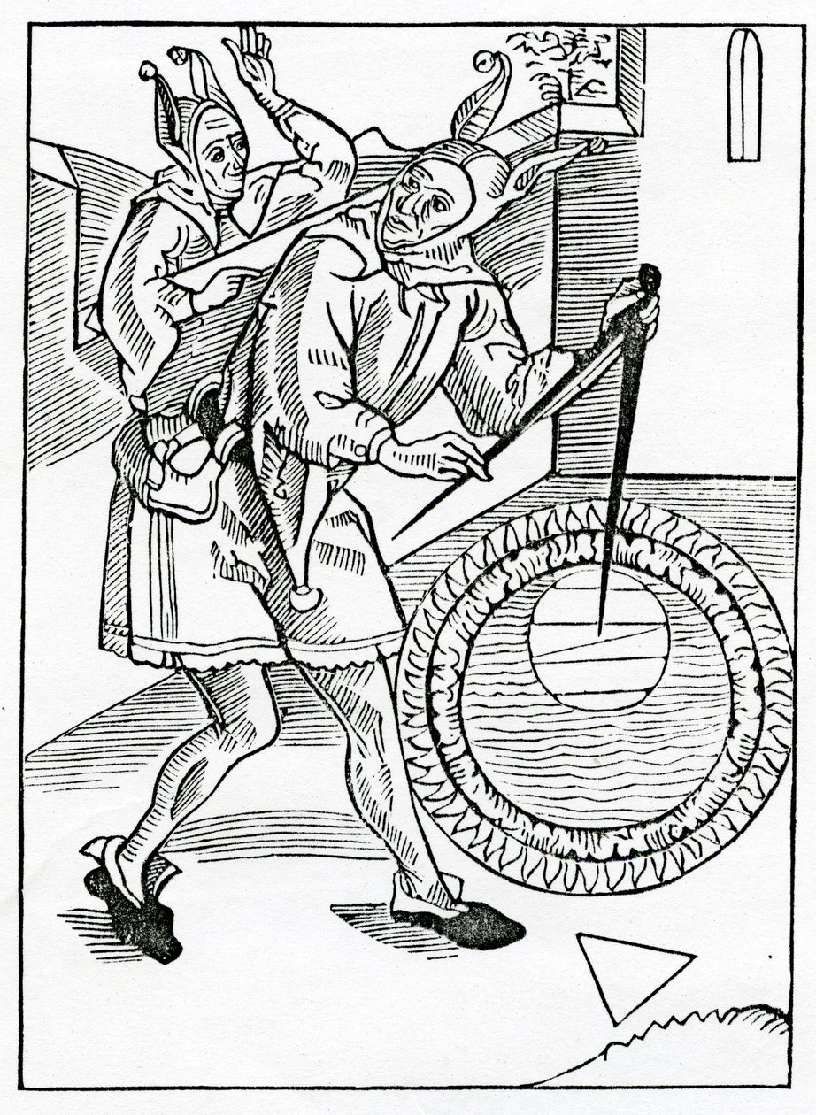 Of the folysshe descripcion and inquisicion of dyuers contrees and regyons, illustration from Alexander Barclay