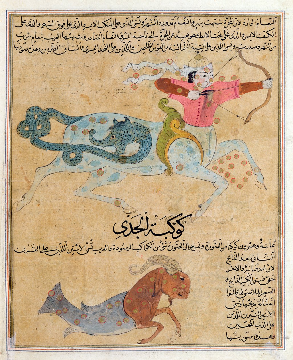 Ms E-7 fol.29b Yay ve Oğlak Takımyıldızları, Zakariya