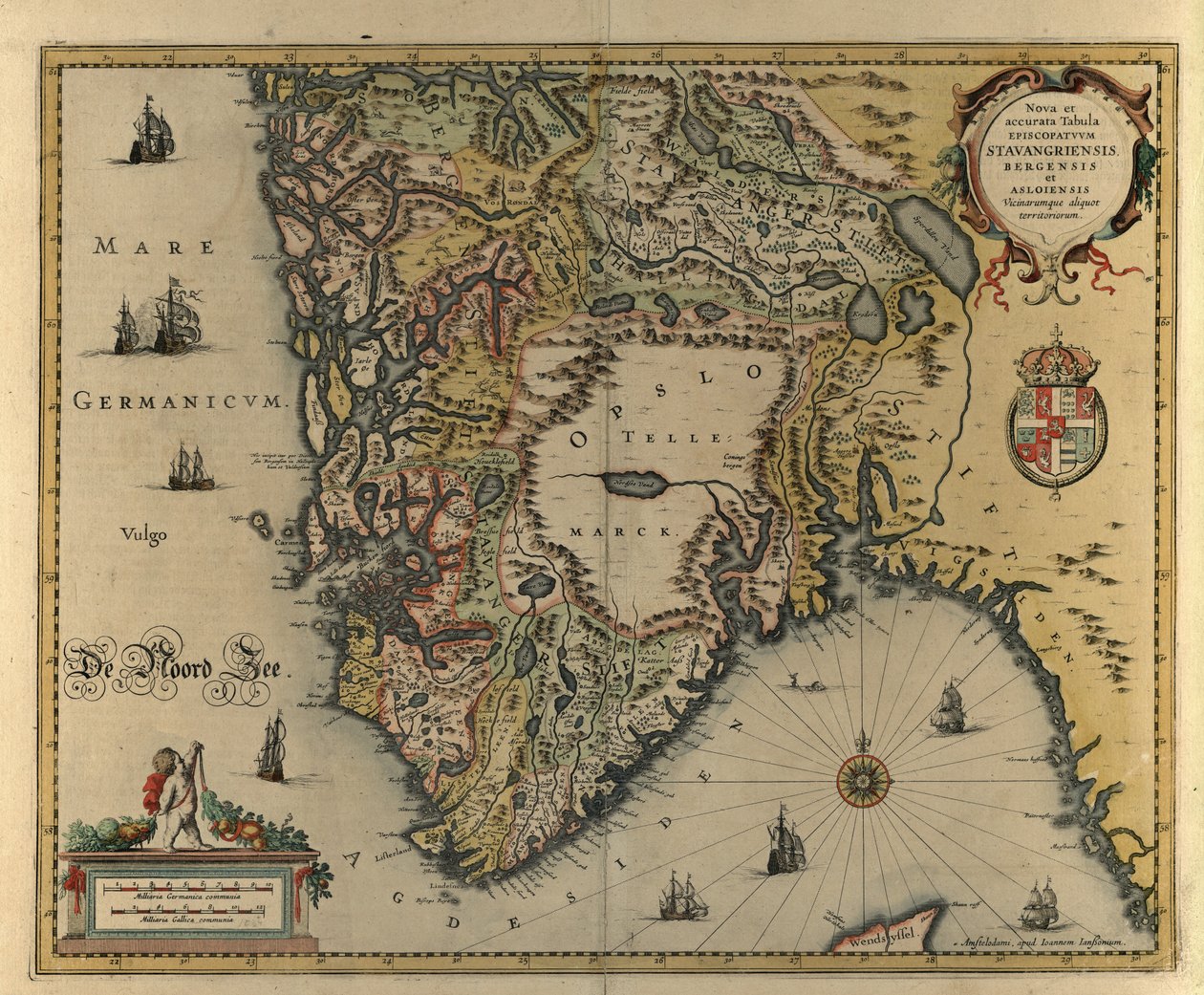 Stavenburg, Bergen piskoposluğunun yeni ve doğru bir haritası by Jan og Jodocus Hondius Janssonius