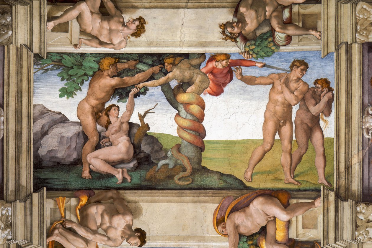 Expulsión del Paraíso by Michelangelo Buonarroti