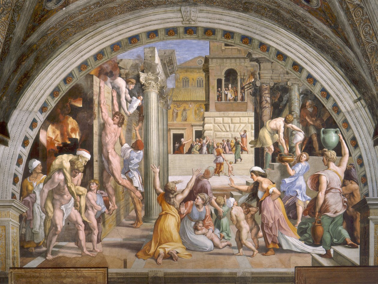 Incendio del Borgo by Raffaello Sanzio Raphael