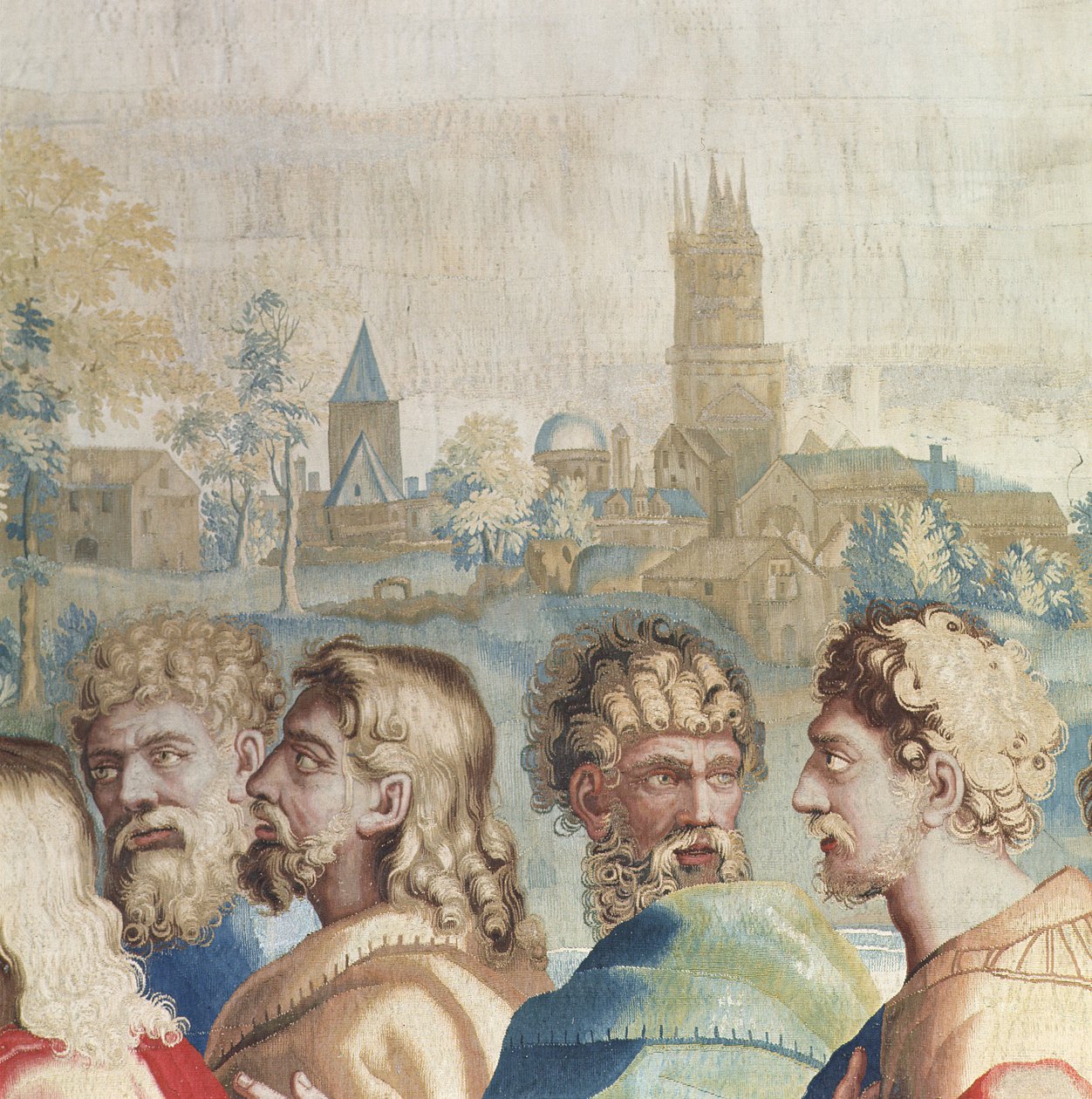 Tapestry depicting the Acts of the Apostles, the calling of Saint Paul (detail of the heads of the apostles), woven at the Beauvais Workshop under the direction of Philippe Behagle (1641-1705), 1695-9 by Raffaello Sanzio Raphael