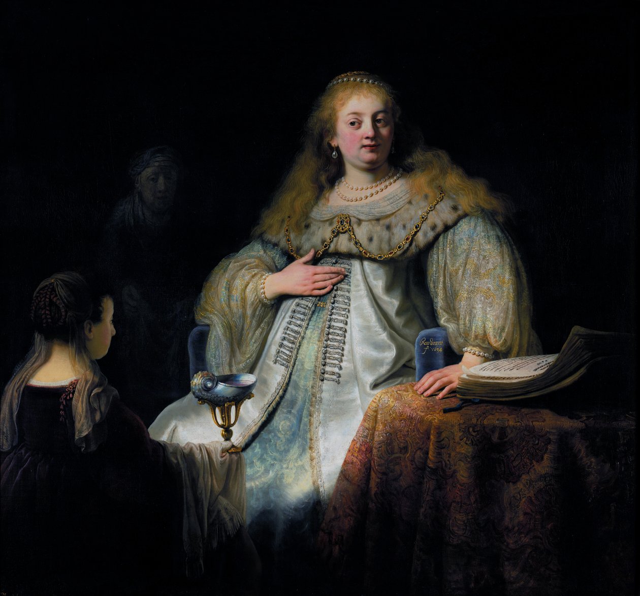 Sophonisba zehir kupasını alır by Rembrandt van Rijn