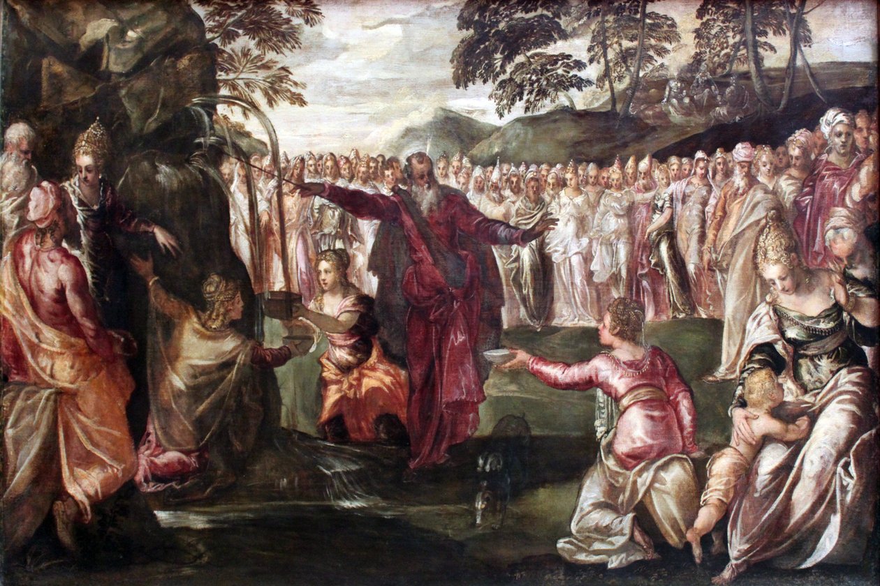 Musa kayadan su çıkarır by Tintoretto