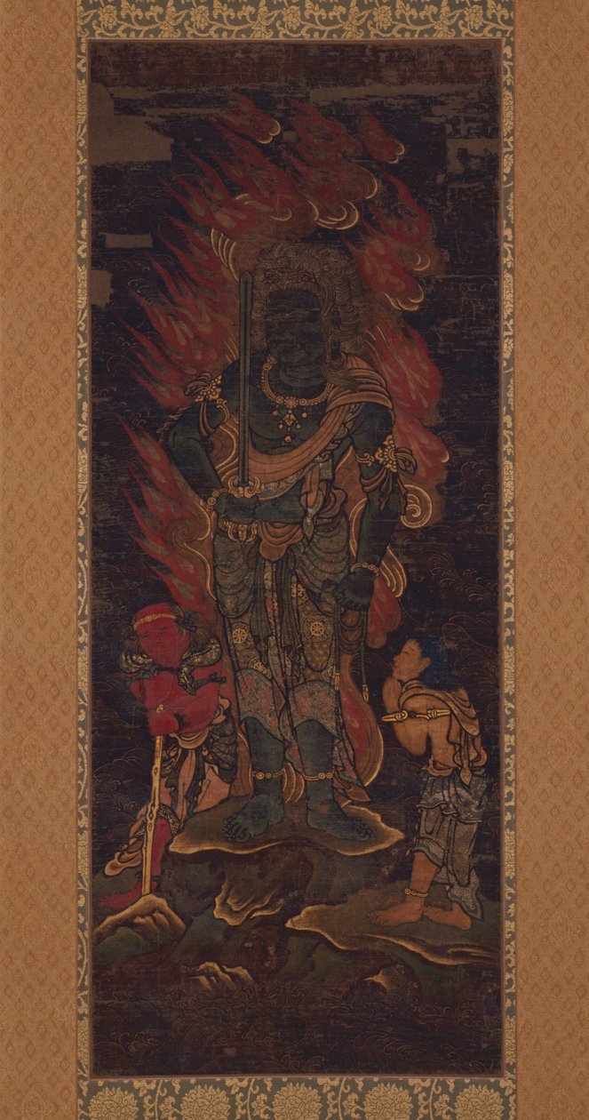 Acala Vidy ar aja (Fudo Myōō) ve İki Görevli by Unknown