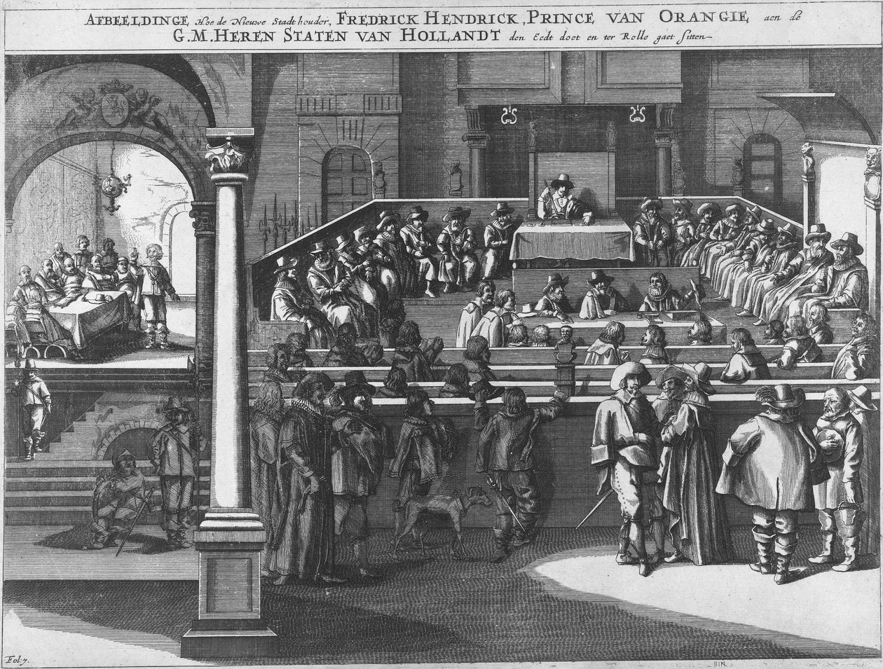 İllüstrasyon, Nieuwe Stadt sahibi, Fredrick Hendrick, Prens van Orangie ve G.M. Heren Staten van Hollandt den Eedt