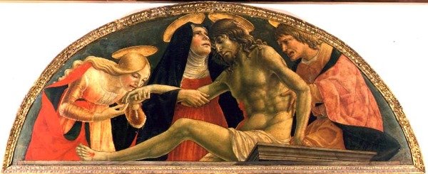 Pieta, Ölü İsa, c.1491 (panelde tempera) by Lorenzo da  Sanseverino