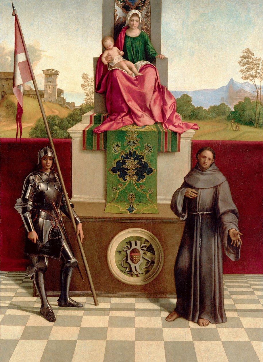 Aziz Francis ve Aziz Nicasius Arasında Madonna ve Çocuk (Castelfranco Madonna) c.1503-04 (tahta üzerine yağ) by Giorgione