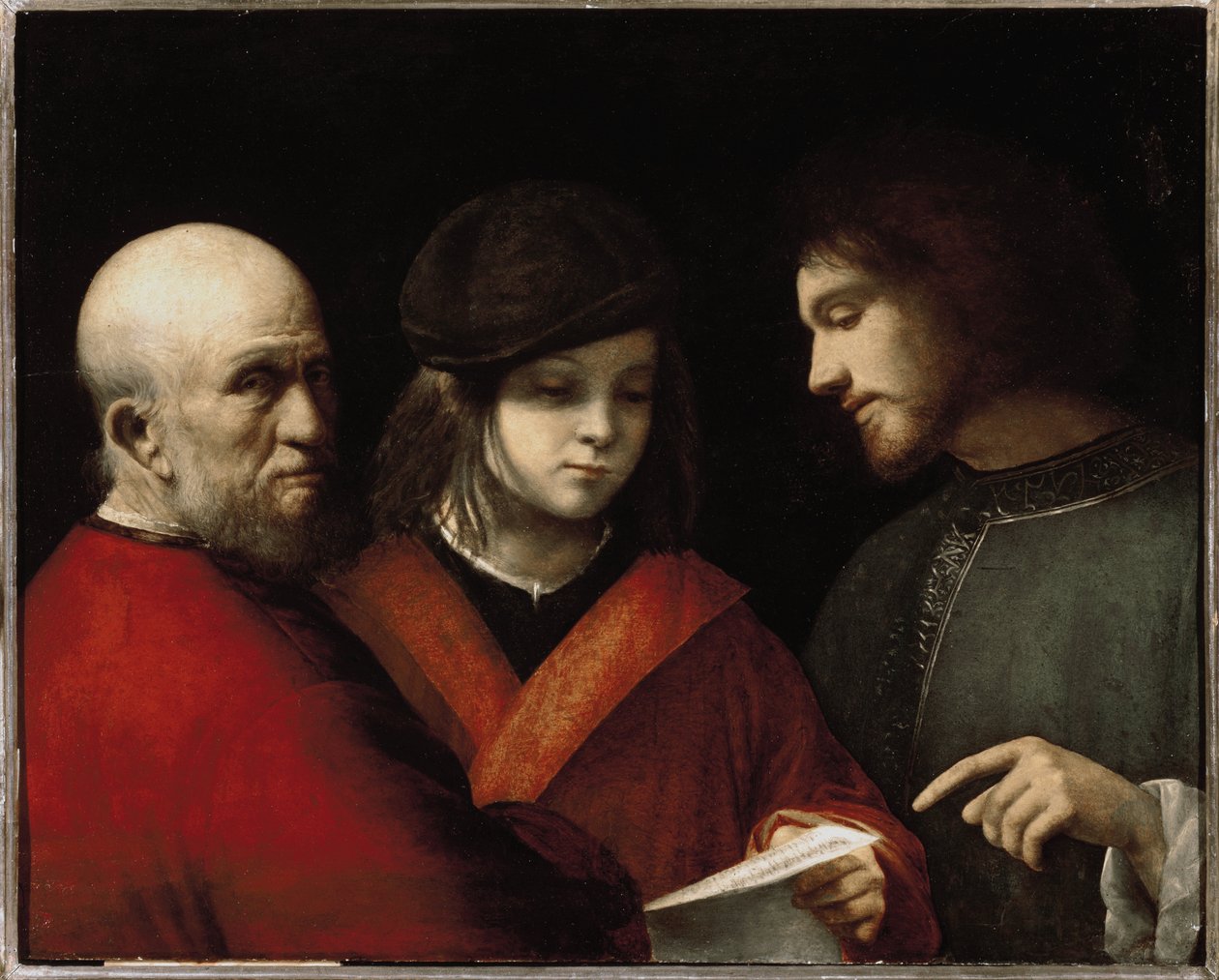 İnsanın Üç Çağı - İnsanın Üç Hali - Panel üzerine yağlı boya, yaklaşık 1500 by Giorgione