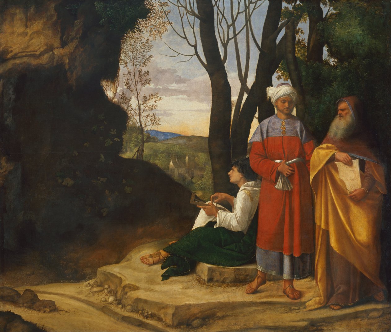 Üç Filozof (tuval üzerine yağlı boya) by Giorgione