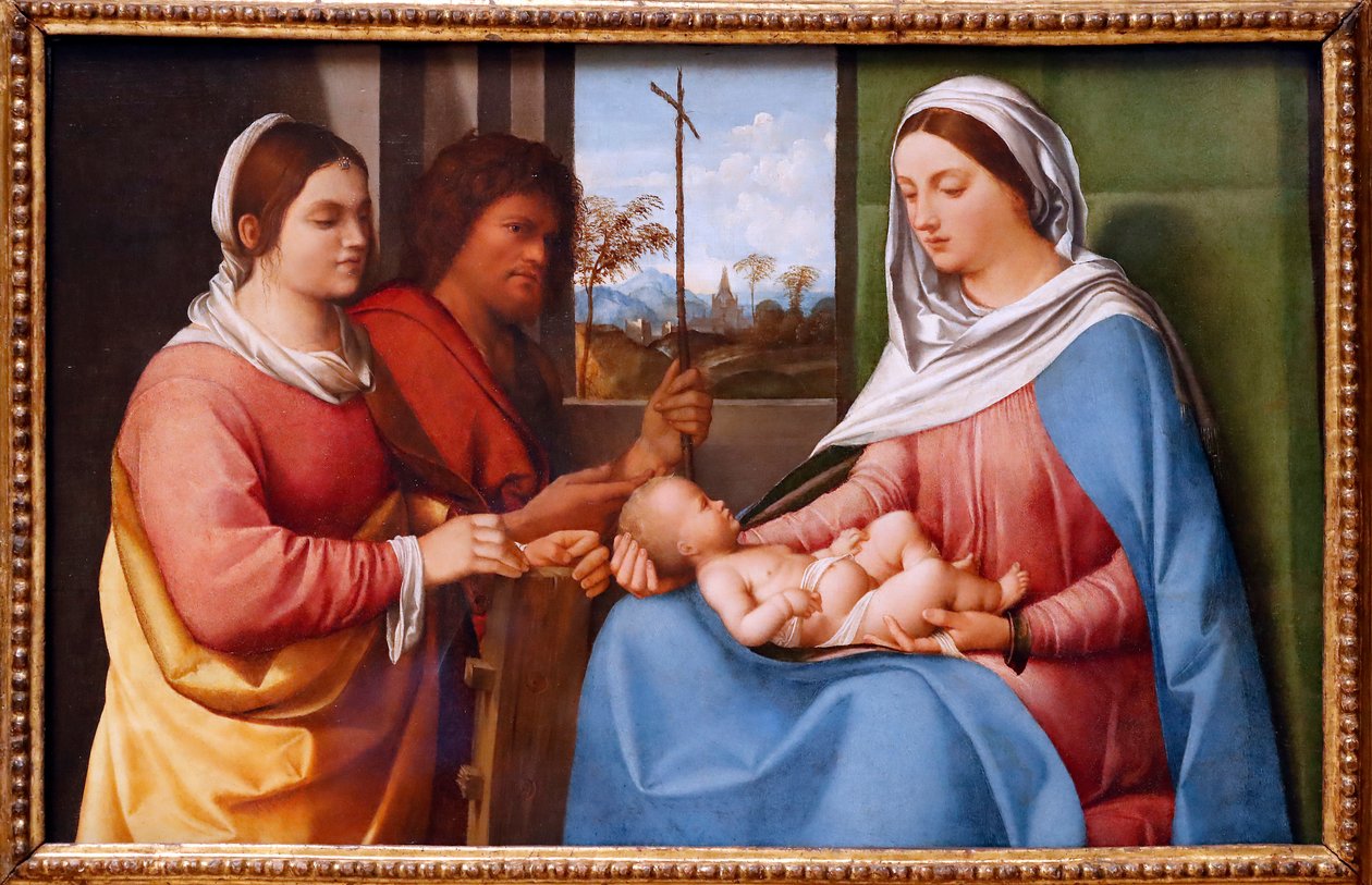 İskenderiyeli Aziz Catherine ve Vaftizci Yahya ile Bakire ve Çocuk by Giorgione