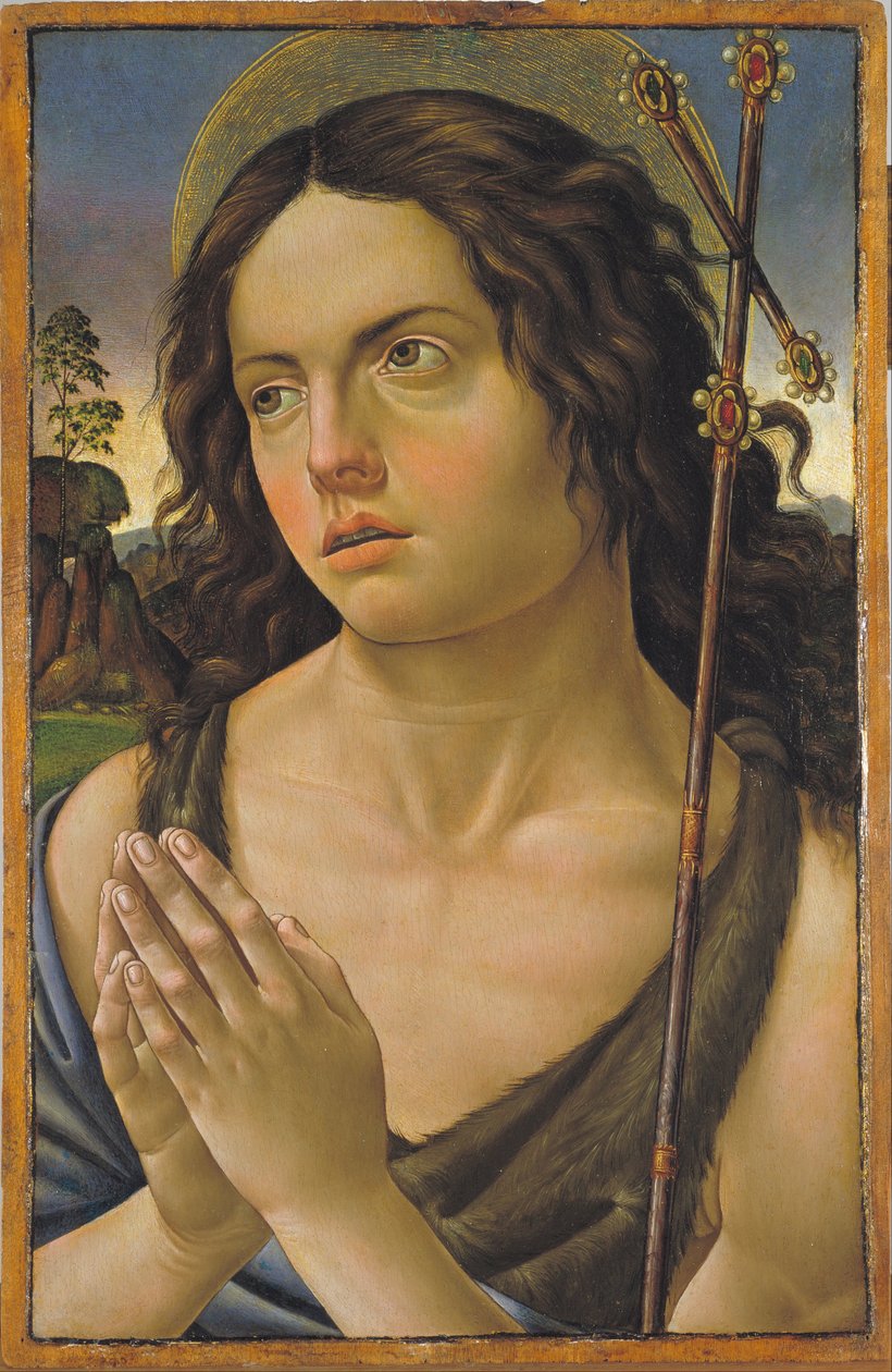 Aziz Jean le Baptiste - Vaftizci Yahya - Peinture de Raffaellino Capponi, dit Raffaellino del Garbo veya Raffaele dei Carli (1466-1524) - c. 1505 - Panelde Tempera - 47x30.7 - Museu Nacional d