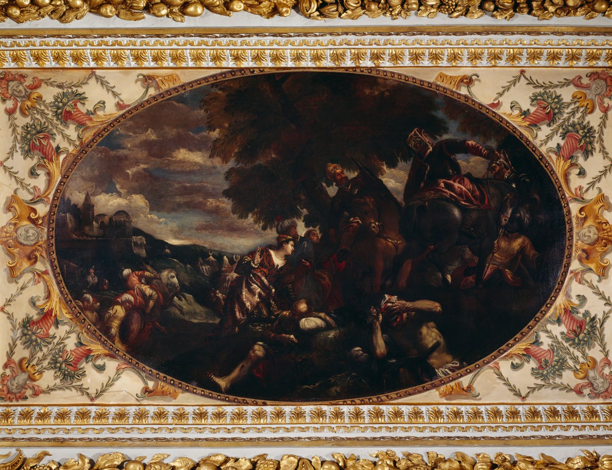 Üsküdar Savunması, Galeri tavanı, Chiswick Evi, Londra (tuval üzerine yağlı boya) by (1528 88) (after) Veronese