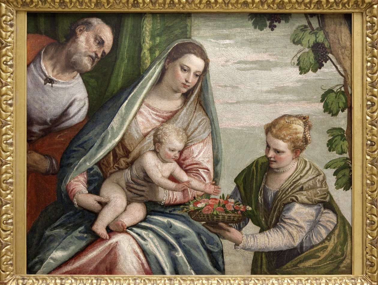 Aziz Dorothee ile Kutsal Aile, Paolo Caliari dit Veronese (1528-1588) tarafından Tuval Üzerine Yağlıboya Tablo. Fotoğrafçılık, KIM Youngtae, Bordeaux, Musee des beaux arts de Bordeaux. by Veronese