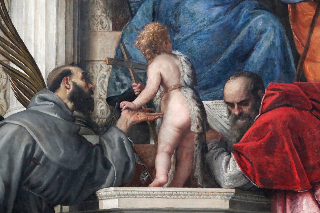 Aziz Joseph, Justina, Francis, Bebek Vaftizci Yahya ve Jerome ile Madonna ve Çocuk by Veronese