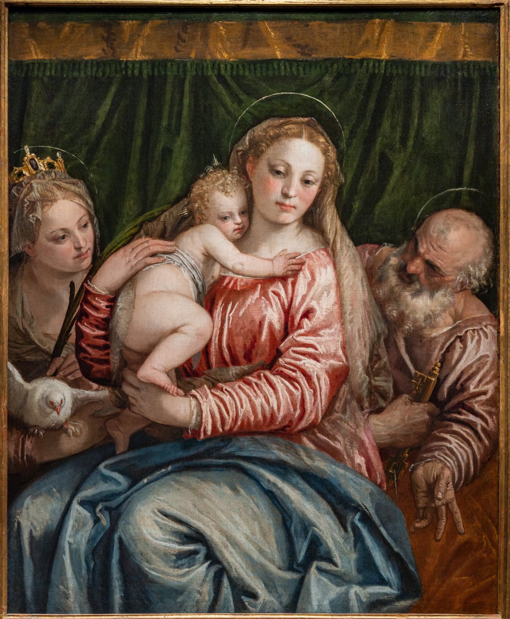 Alessandria'lı S. Catherine ve Peter arasındaki Madonna ve Bebek İsa, detay by (1528 88) Veronese