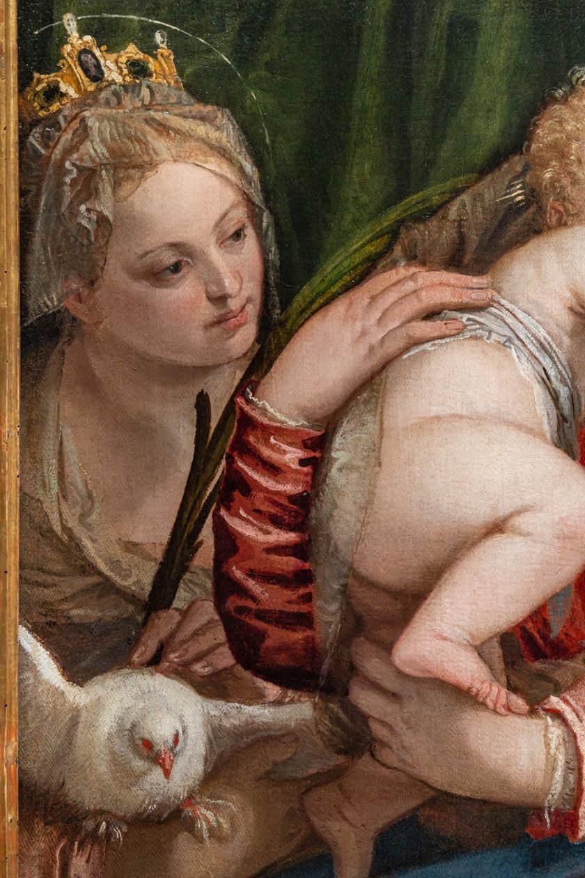 Alessandria'lı S. Catherine ve Peter arasındaki Madonna ve Bebek İsa, detay by (1528 88) Veronese