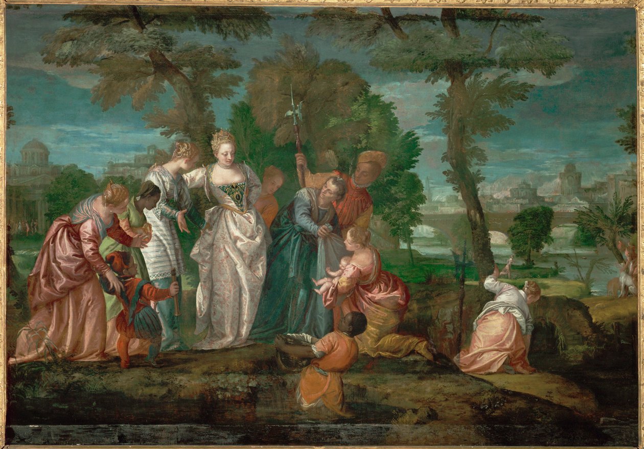 Musa sulardan kurtuldu... (tuval üzerine resim) by (1528-88) Veronese
