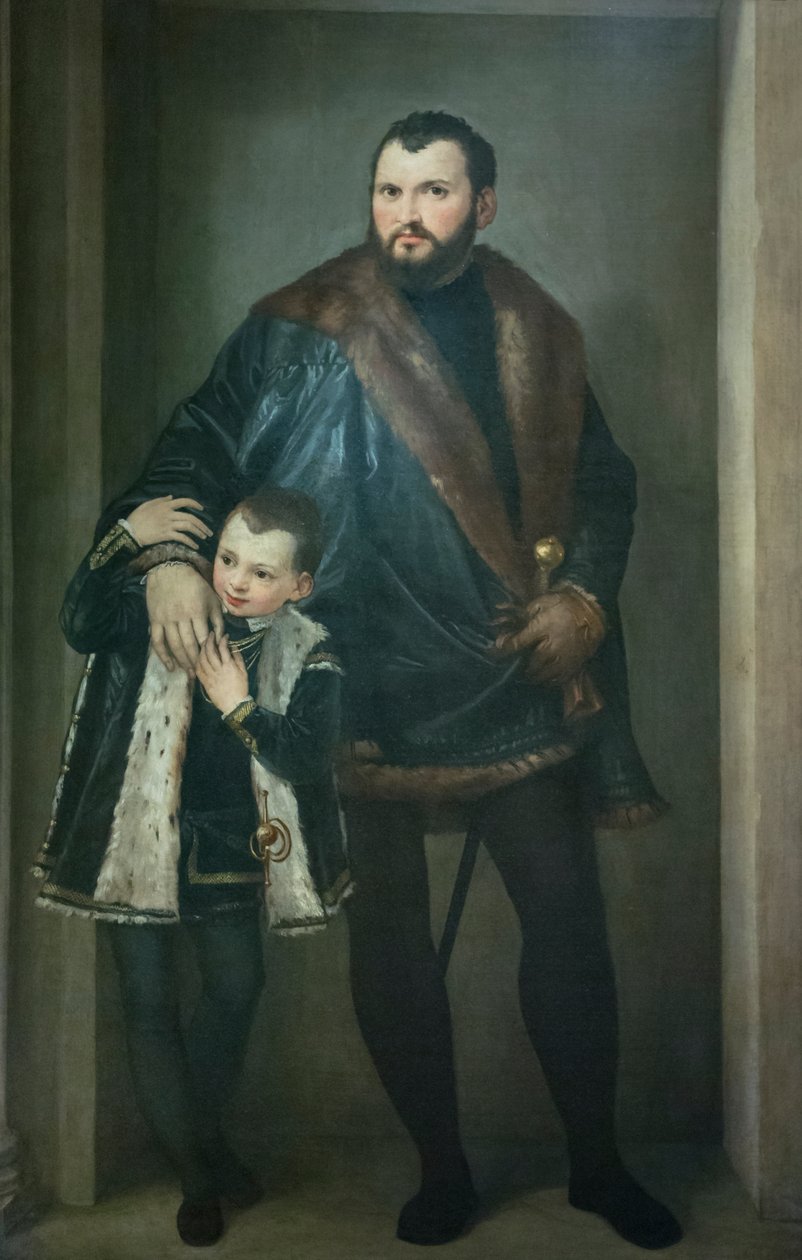 Giuseppe da Porto'nun oğlu Adriano ile portresi by (1528 88) Veronese