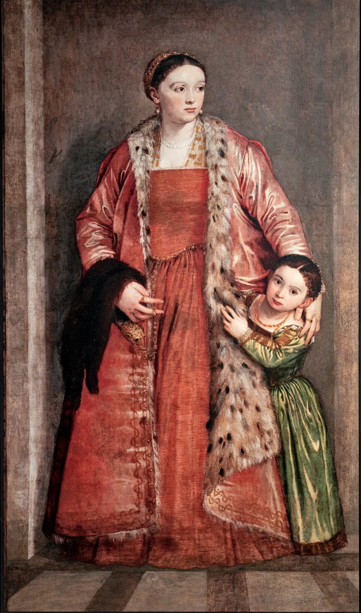 Livia Porto Thiene ve kızı Deidamia'nın portresi by (1528 88) Veronese