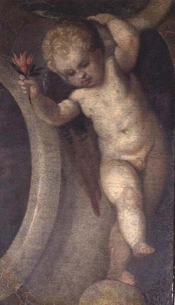 Kırmızı çiçekli putto (ayrıca bkz. 67073) by Veronese