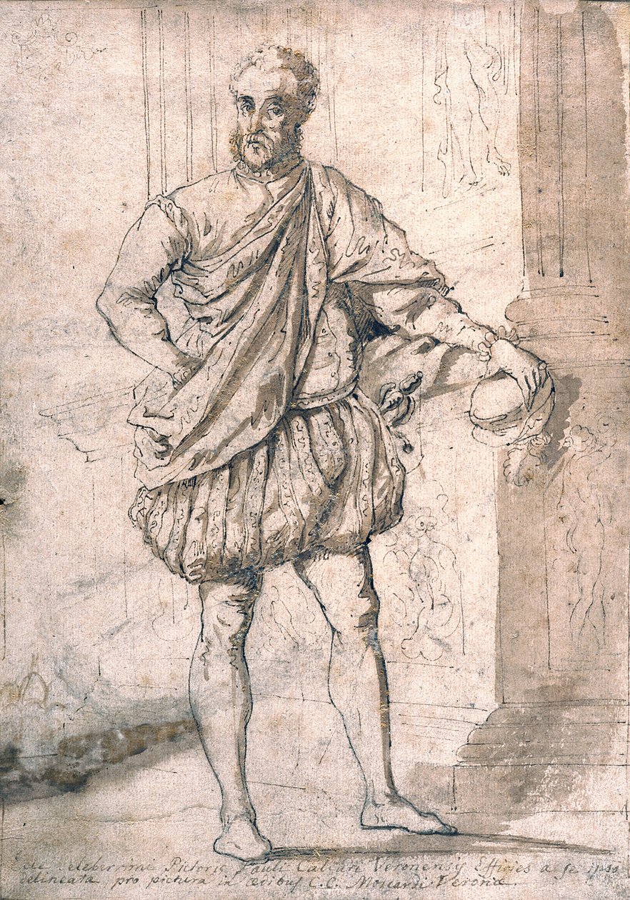 Otoportre (kalem, kahverengi mürekkep ve kirli beyaz kağıt üzerine kahverengi mürekkep yıkama) by (1528 88) Veronese